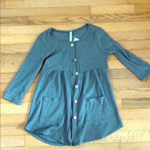 Good Day brand waffle button front cardigan